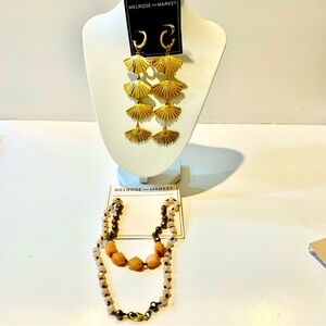 Melrose and Market Jewelry Earrings and Necklace New